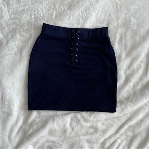 Velvet mini skirt